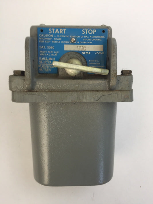 GOULD ITE 2080-VV8 PUSH BUTTON STATION 600VAC NEMA -7-9-110