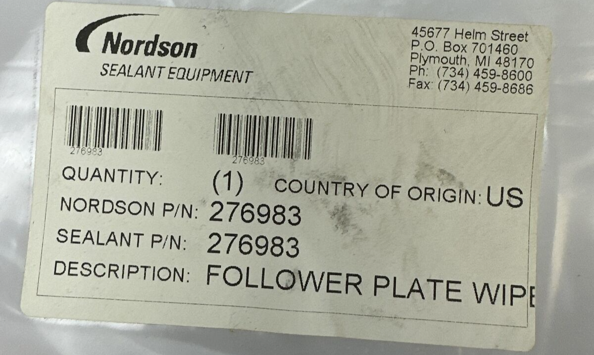NORDSON 276983 MOLDED SEAL ASSEMBLY1