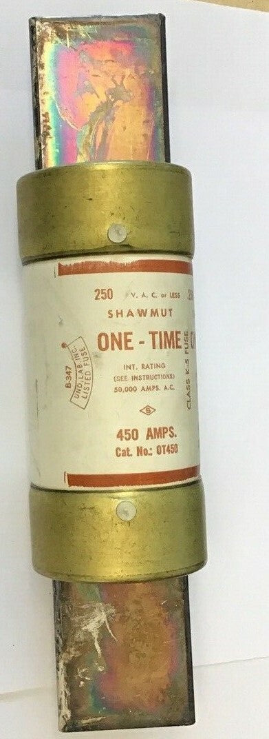 SHAWMUT OT450 450A 250VAC ONE-TIME FUSE CLASS K-5 2