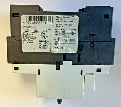SIEMENS 3RV1021-0JA10 CIRCUIT BREAKER MOTOR CONTROL 12A 240V****LOTOF3****6