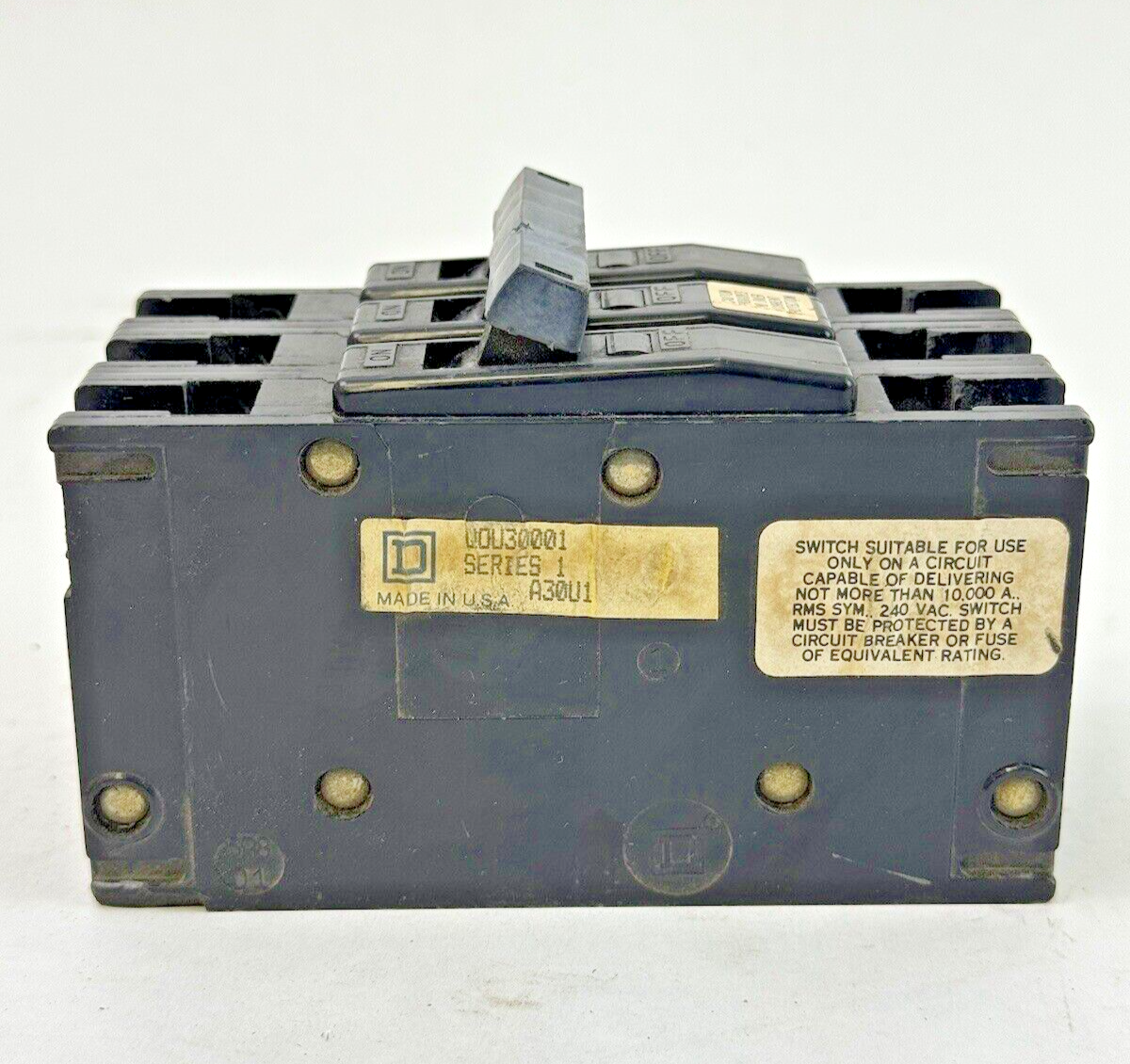 SQUARE D - QOU30001 - CIRCUIT BREAKER - 3 POLE/125 A/240 VAC/TYPE QOU **READ DES3