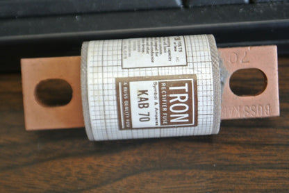 BUSSMANN / TRON KAB70 RECTIFIER FUSE / 250V / 70A / NEW SURPLUS / EACH0