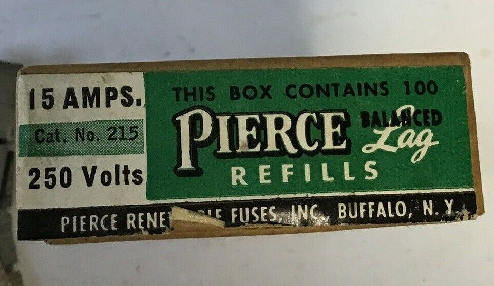 PIERCE 215 RENEWABLE FUSE LINKS 15A 250 VOLT REFILLS****LOTOF100***1