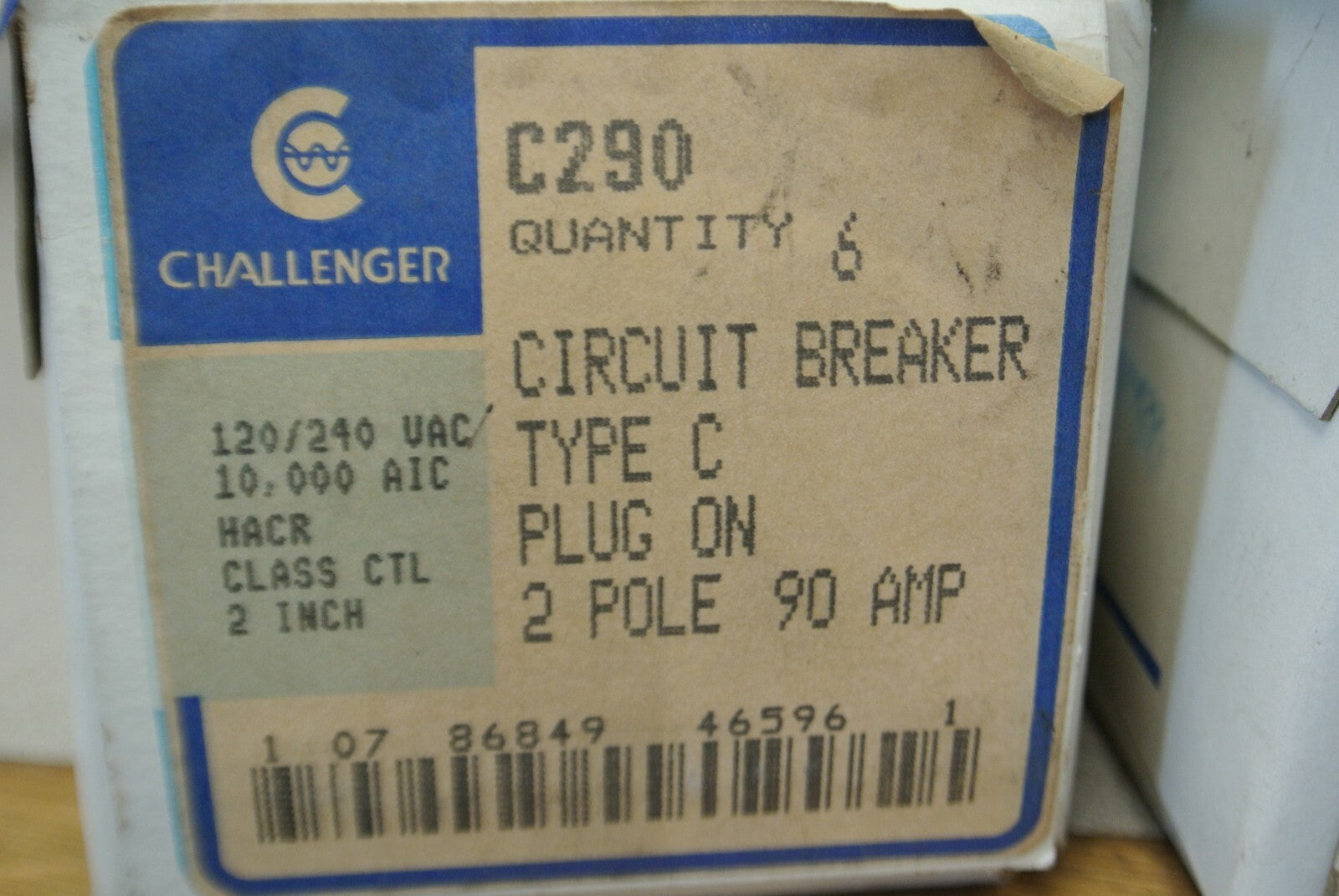 Bx/6 / CHALLENGER C290 CIRCUIT BREAKER / 90A / 120/240VAC / 2-POLE / NEW SURPLUS1