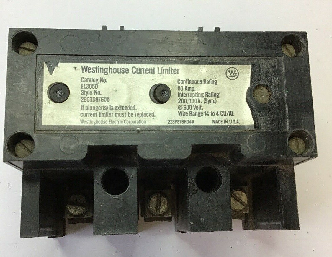 WESTINGHOUSE EL3050 CURRENT LIMITER 50A 600VOLT 2603D87G050