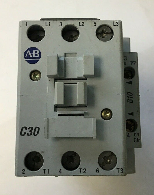 ALLEN BRADLEY 100-C30Z*00  Ser. B CONTACTOR w/ 100-S AUX. CONTACTOR Ser. B0