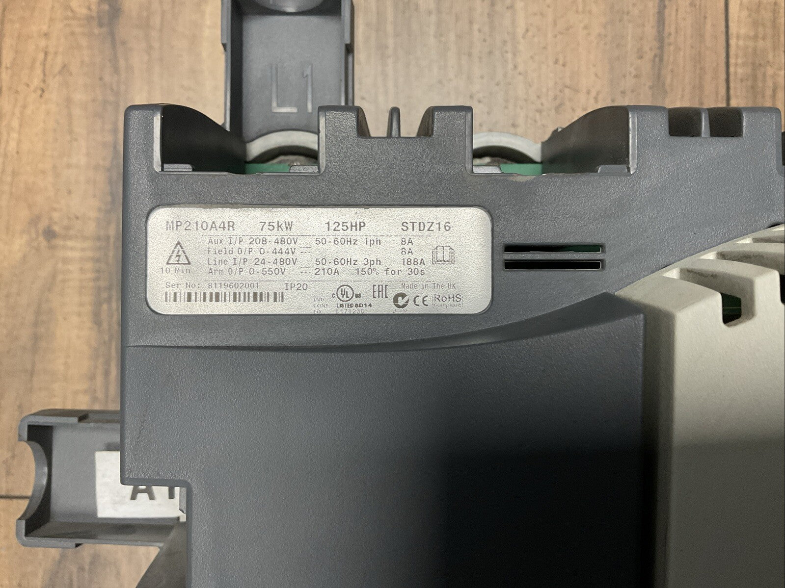 EMERSON SERVO DRIVE MP210A4R 75kW 125HP ARM OUTPUT 0-550VDC 210A LINE1