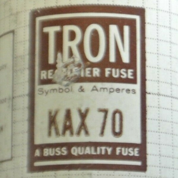 BUSSMANN / TRON KAX70 RECTIFIER FUSE / 250V / 70A / NEW SURPLUS / EACH2