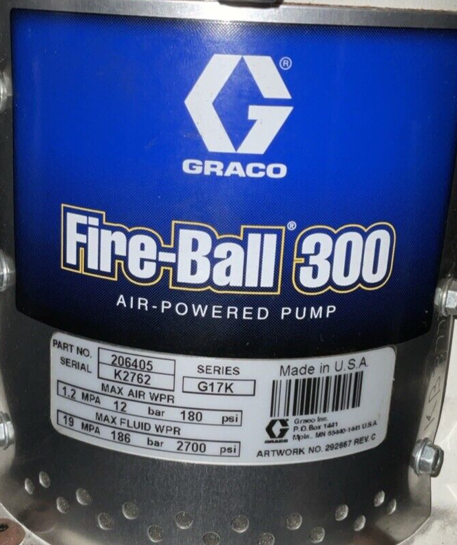 GRACO 206405 SER G17K AIR POWERED PUMP G.P. REEVES GSPM15-1.25glS20-375