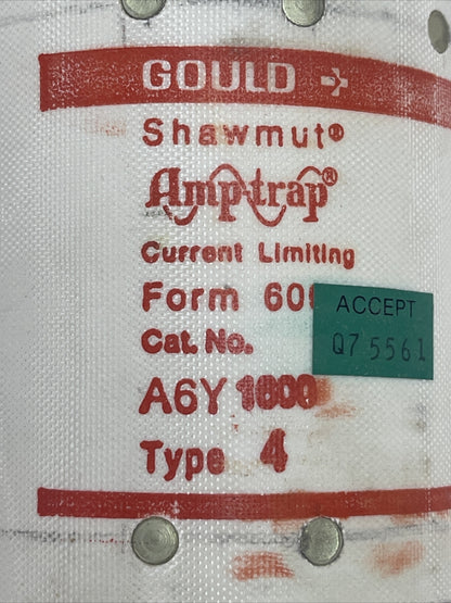 GOULD SHAWMUT A6Y1600 AMP-TRAP CURRENT LIMITING FUSE 600VAC 1600AMP TYPE 4 FORM2