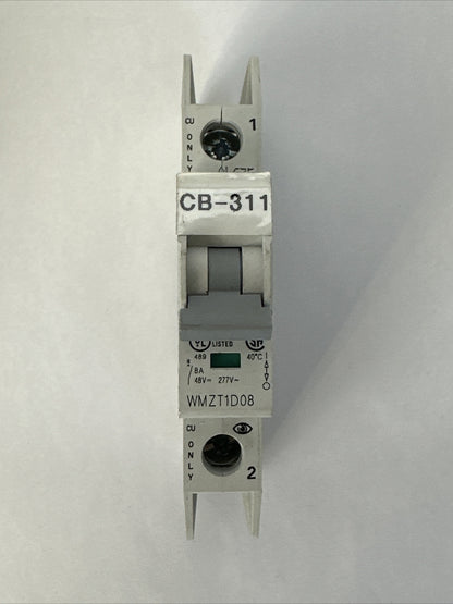 EATON WMZT1D08 CIRCUIT BREAKER 8A 277VAC 1POLE (LOT OF 5)1