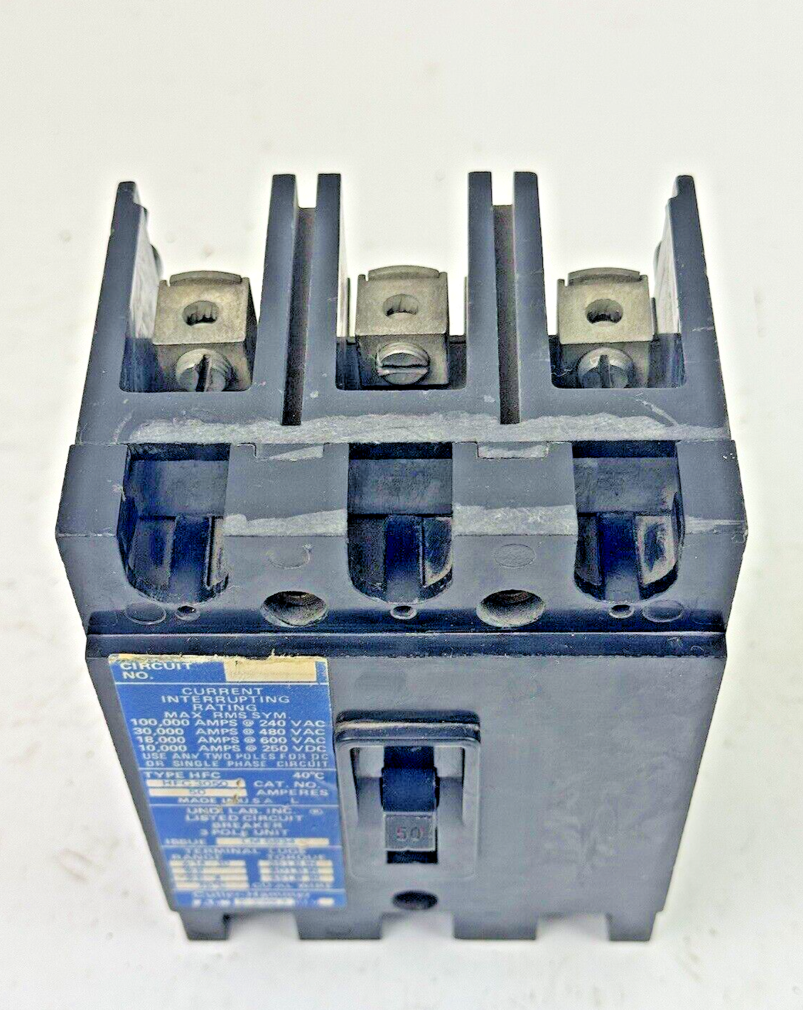 CUTLER-HAMMER - HFC3050 - CIRCUIT BREAKER - 50A/ 240 VAC/ 3 POLE6