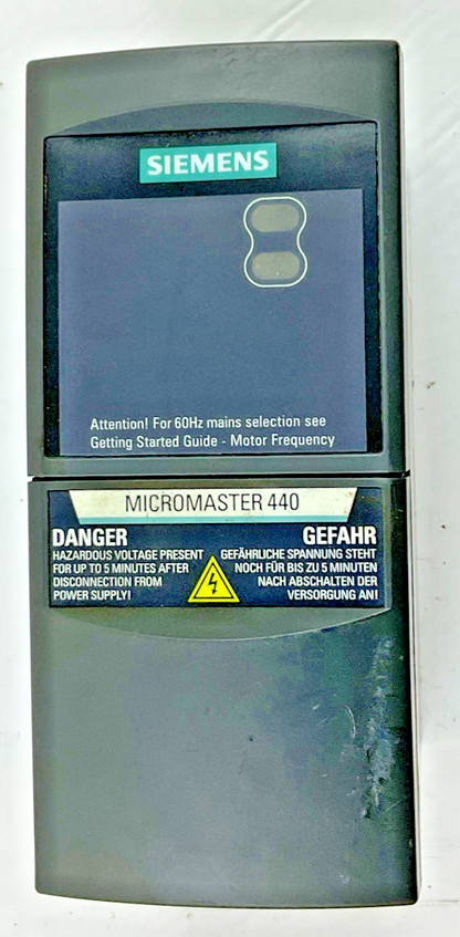 SIEMENS 6SE6440-2UD13-7AA1 FREQUENCY INVERTER MICRMASTER 440 VER. H01/2.210