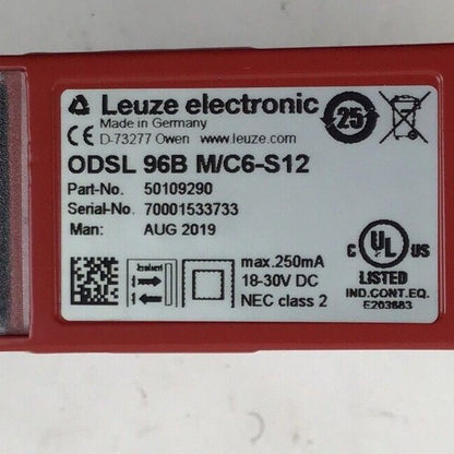 LEUZE ELECTRONIC ODSL96BM/C6-S12 OPTICAL DISTANCE SENSOR 30VDC 250MA5