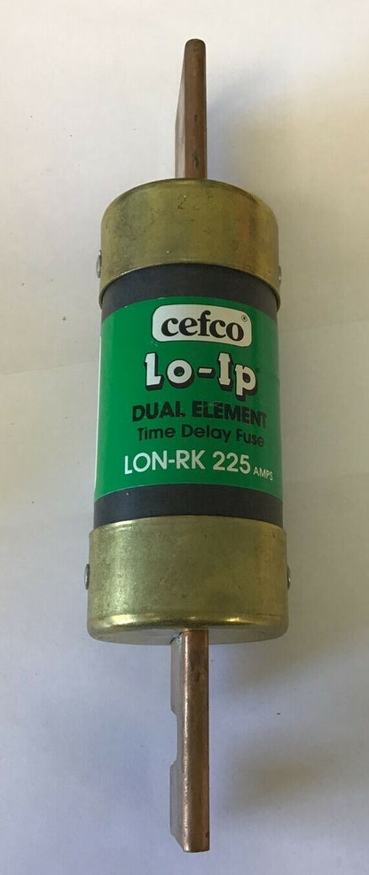 CEFCO LON-RK 225 FUSE LO-IP DUAL ELEMENT TIME DELAY FUSE CLASS RK1 250VAC 2