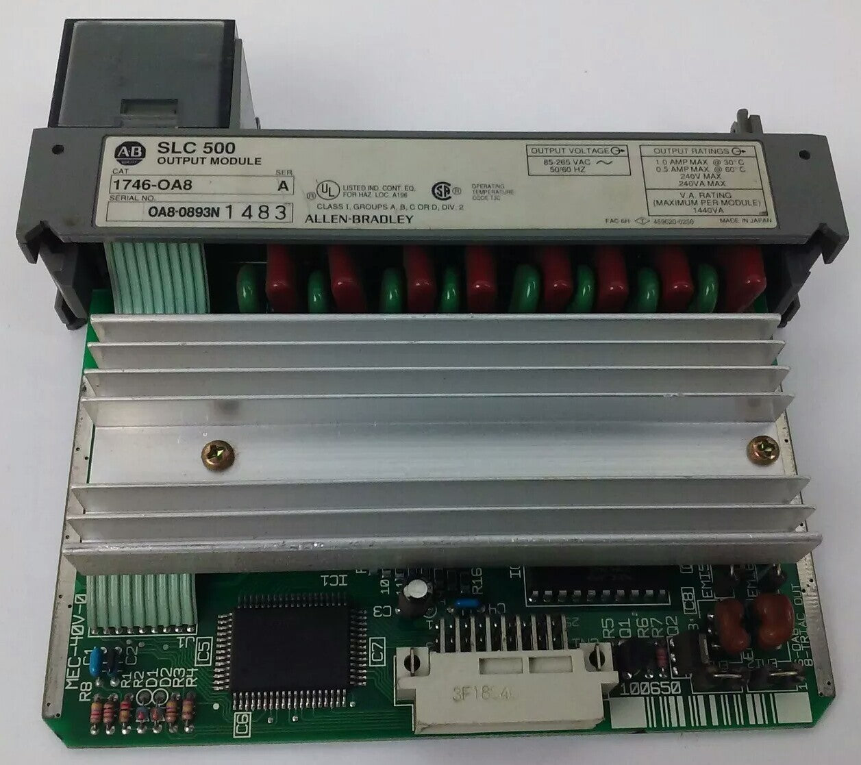 ALLEN-BRADLEY, SLC 500 1746-OA8, SERIES A, OUPUT MODULE,85-265VAC, 50/60HZ, USED0