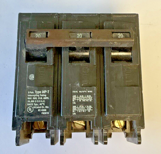 MURRAY MP320 CIRCUIT BREAKER 20A 3POLE TYPE MP-T 240VAC0