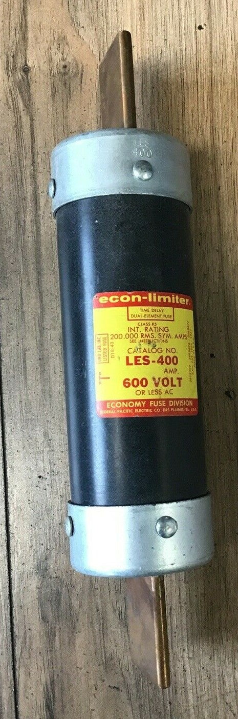 ECONOMY FUSE LES-400 ECON-LIMITER 600VAC 400A CLASS K5 TIME DELAY DUAL ELEMENT 0