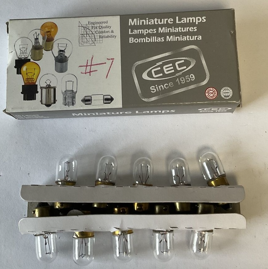 CEC 757 MINIATURE LAMPS BOX OF 100