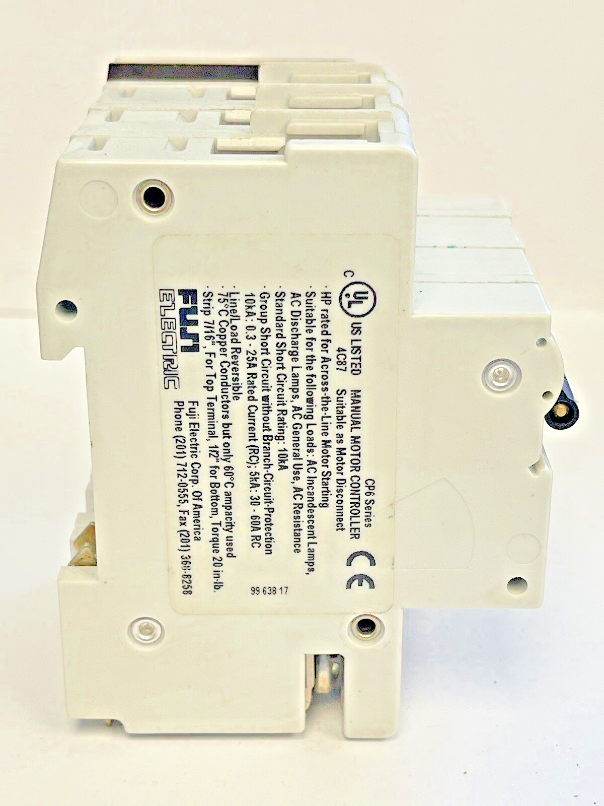 FUJI - CP6 3DU20 -20A MANUAL MOTOR CONTROLLER- 480/277 VAC & CP6 H1U AUX CONTACT6