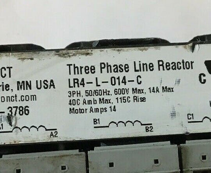 EMERSON LR4-L-014-C THREE PHASE LINE REACTOR 3PH,50/60HZ, 600V  14A1