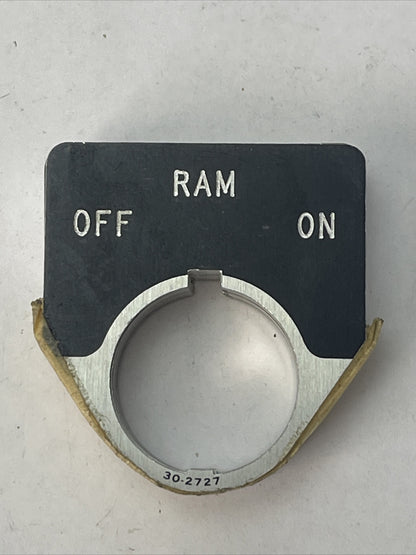 CUTLER HAMMER EATON 30-2727 RAM OFF ON LEGEND PLATE (LOT OF 10)0