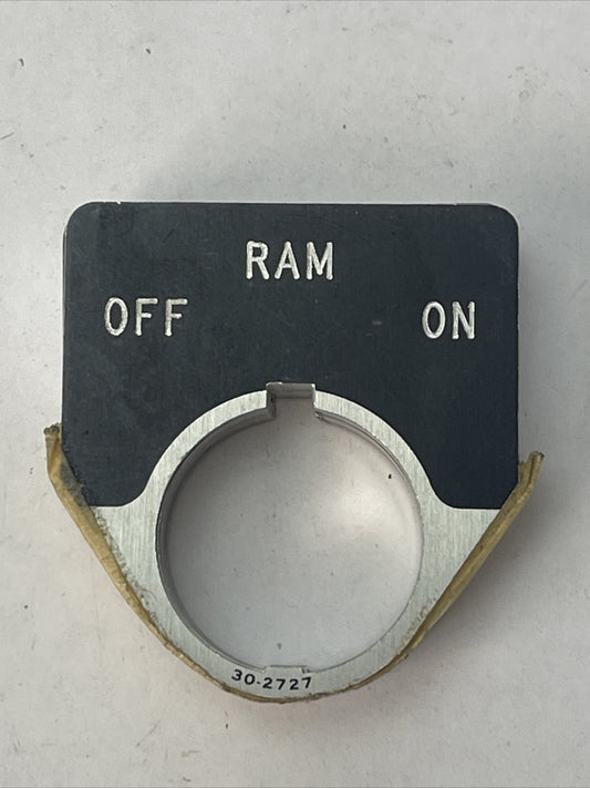 CUTLER HAMMER EATON 30-2727 RAM OFF ON LEGEND PLATE (LOT OF 10)0