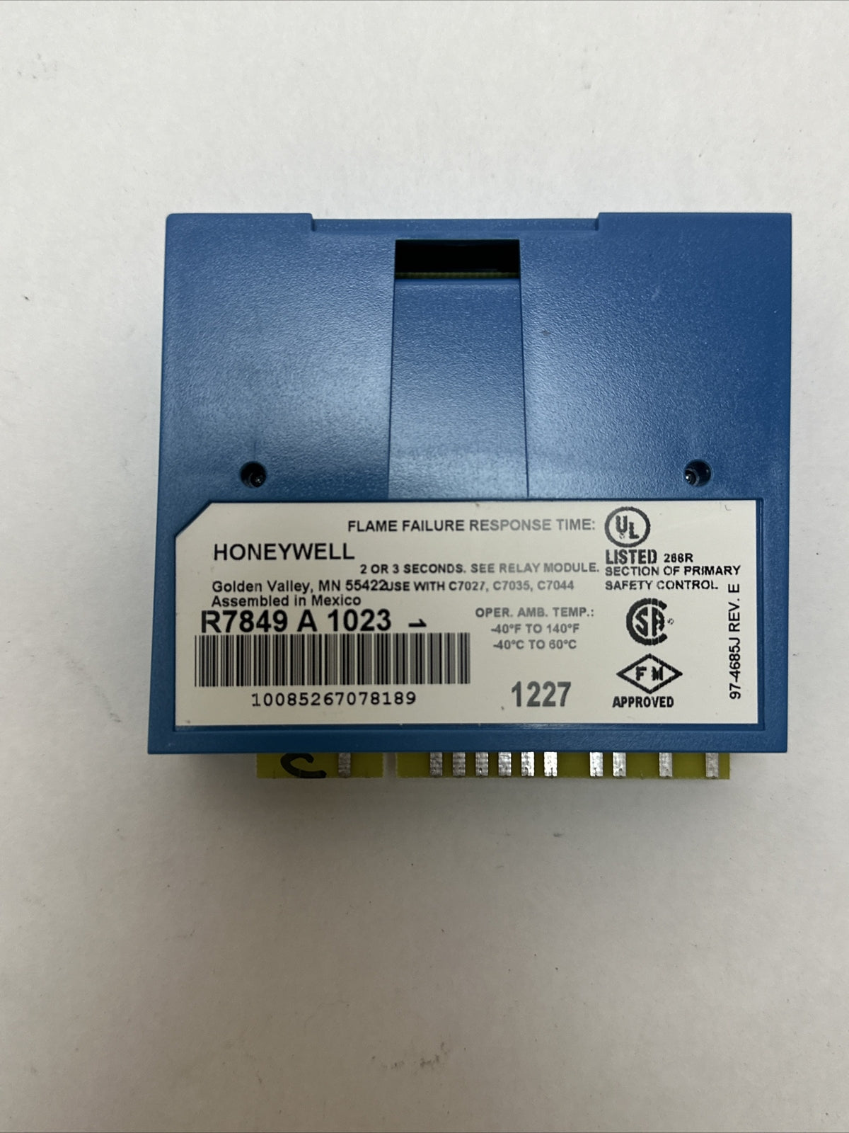 HONEYWELL S7800A1001 BURNE CONTROL REV 2018 R7849A1023 ULTRAVIOLET FLAME AMP9