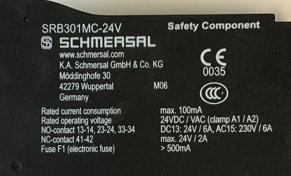 SCHMERSAL SRB301MC-24V SAFETY RELAY 24VDC/VAC 1
