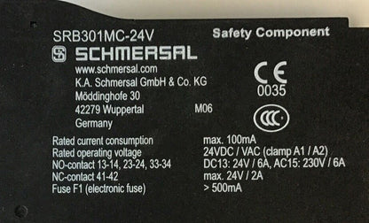 SCHMERSAL SRB301MC-24V SAFETY RELAY 24VDC/VAC 1