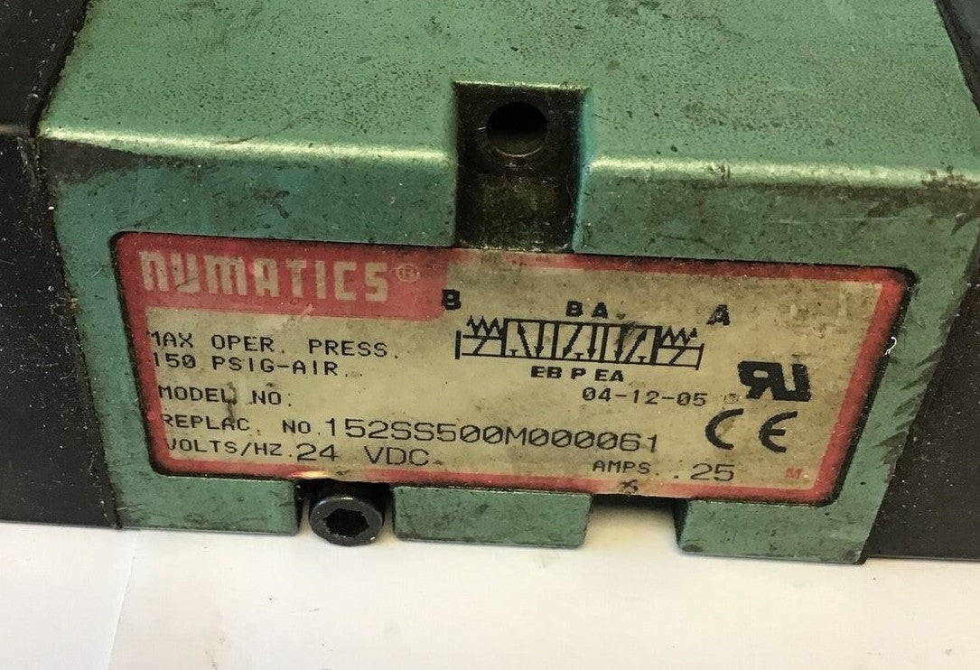 NUMATICS 153SS515M019M61 SOLENOID VALVE 24VDC 25A 150PSIG-AIR 6.0WATTS2