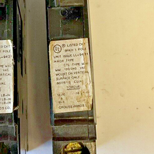 CROUSE-HINDS MH130-R CIRCUIT BREAKER 1POLE MH/MM 120/240VAC***LOTOF2***2