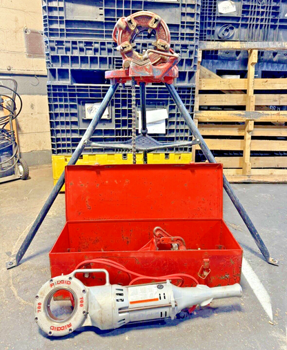 RIDGID - 700-12 - POWER DRIVE PIPE THREADER W/ STAND/BUCKET/DIE HEADS +SEE BELOW6