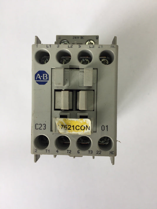ALLEN BRADLEY 100-C23Z*01 CONTACTOR 600VAC 15HP 30A COIL 24VDC0