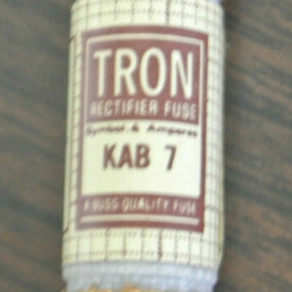 BOX of 10 / BUSSMANN / TRON KAB-7 RECTIFIER FUSES 7A / 250V NEW SURPLUS 1