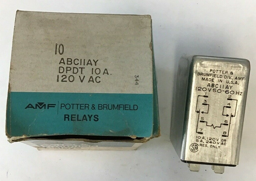 POTTER & BRUMFIELD ABC11AY RELAY 120V 50-60HZ 240VAC 10A1