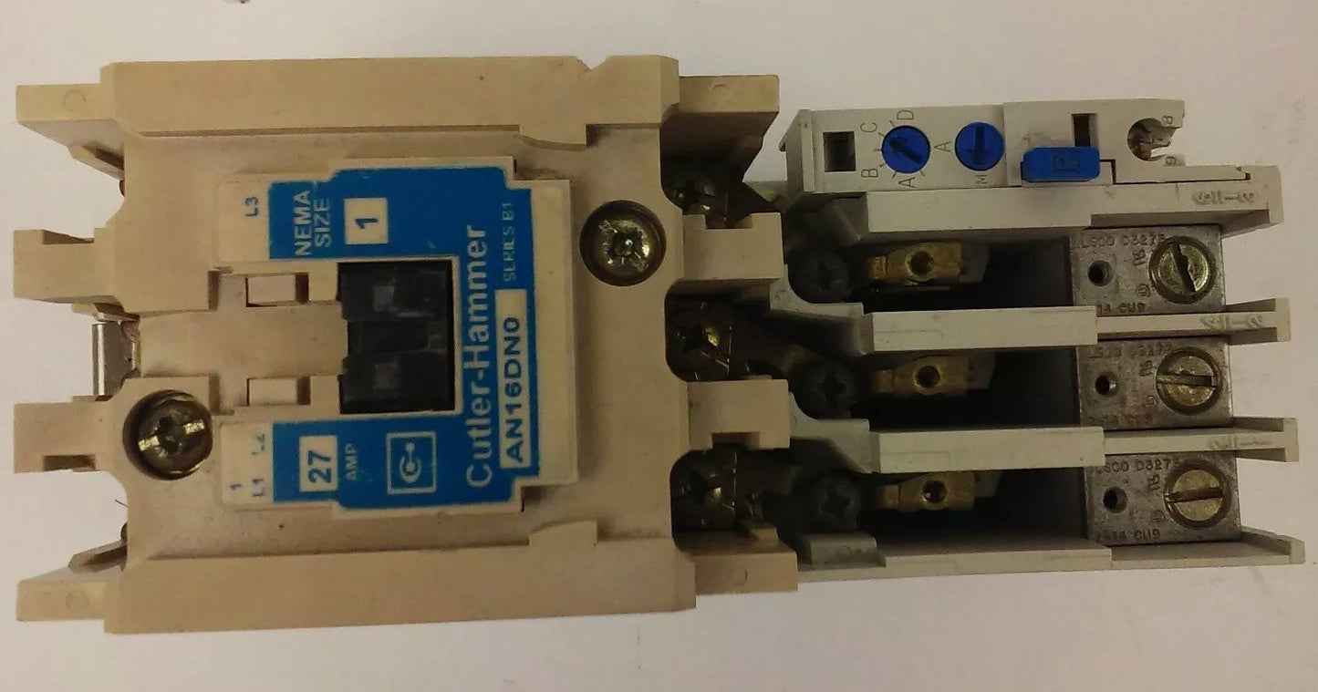 CUTLER HAMMER / EATON AN16DN0 STARTER SIZE 1 27A 600V 3PH 10 HP C306GN310
