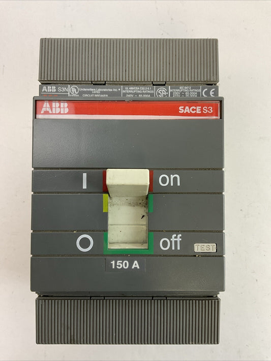 ABB SACE S3 CIRCUIT BREAKER 150A 480VAC 500VDC 2POLE TYPE S3N0