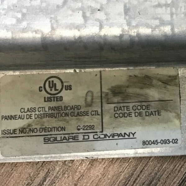 SQUARE D 80045-093-02 CTL PANELBOARD C-22921