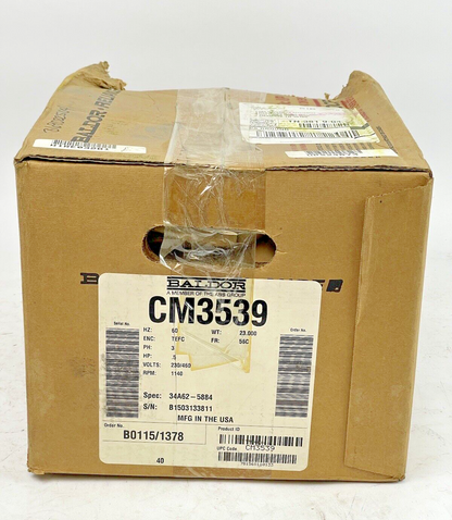 BALDOR - CM3539 - GP Motor - .5 Hp 3 Phase 230/460V 1140 RPM 56C Frame0