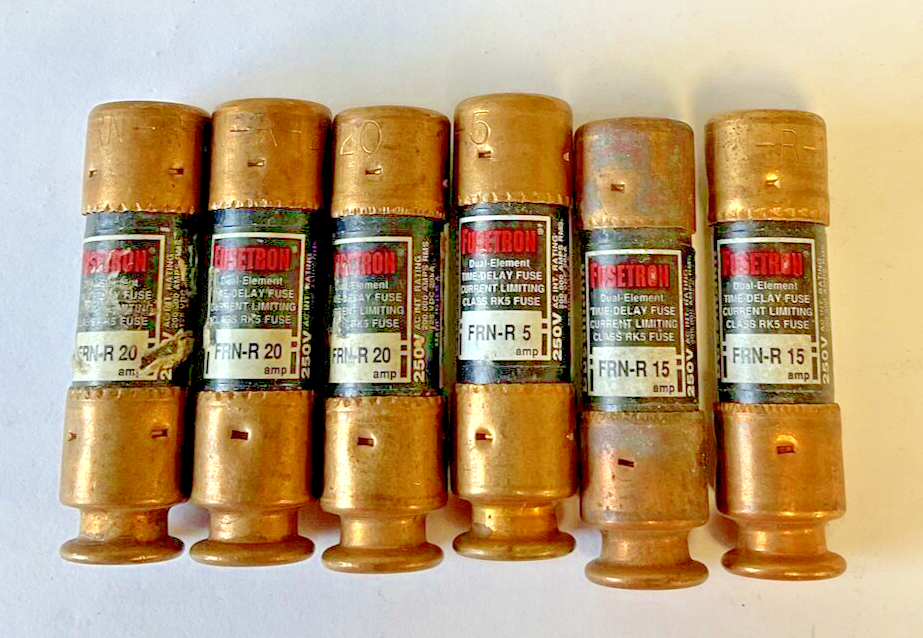 BUSSMANN FRN-R 15(3), FRN-R 20(3), FRN-R 5(1) FUSE FUSETRON 250VAC ***BAG OF 7**0