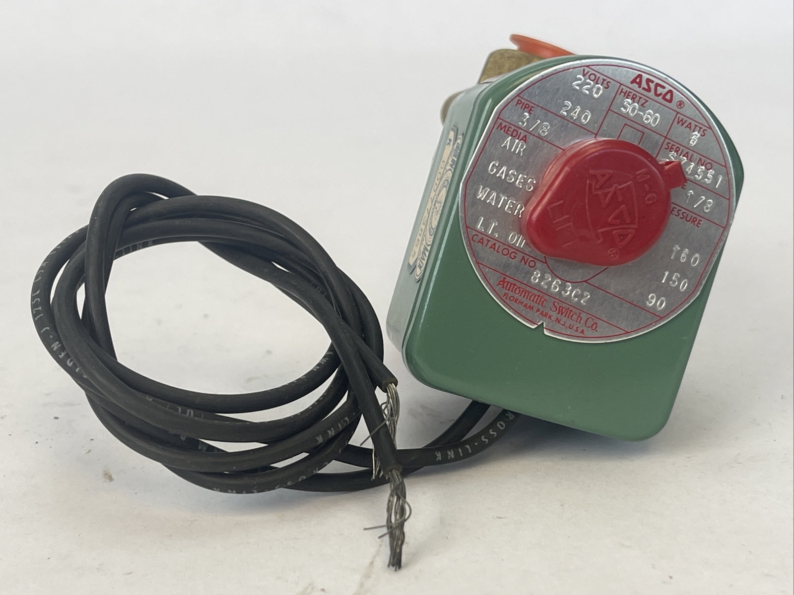 ASCO 8263C2 SOLENOID VALVE 220/240V 50/60HZ 6WATTS0