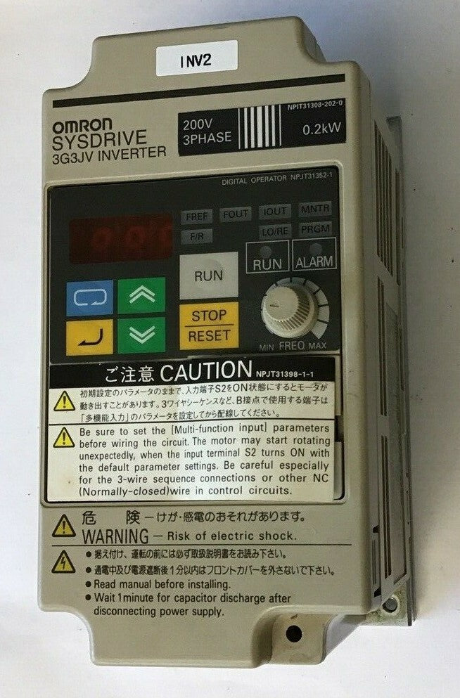 OMRON 3G3JV SYSDRIVE INVERTER 200V 3PH 0.2KW COVER IS LOOSE CLIPS **PARTS ONLY**0