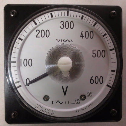 TOYO KEIKI / YASKAWA TYPE AVF-11 / GAUGE / PANEL METER 0-600 - 440V/110V0