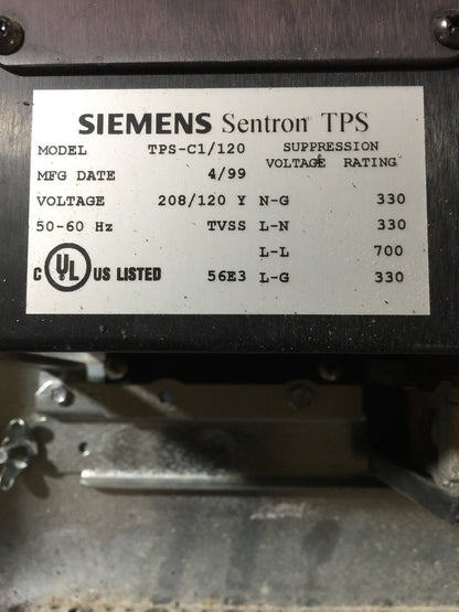 SIEMENS S1C42QJ150ATS CIRCUIT BREAKER PANELBOARD 280Y/120V QJ23B150 MAIN BREAKER6