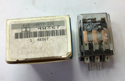 POTTER & BRUMFIELD KUP-14A55-120 RELAY 120V 50/60HZ 10A 600VAC 1/2HP0