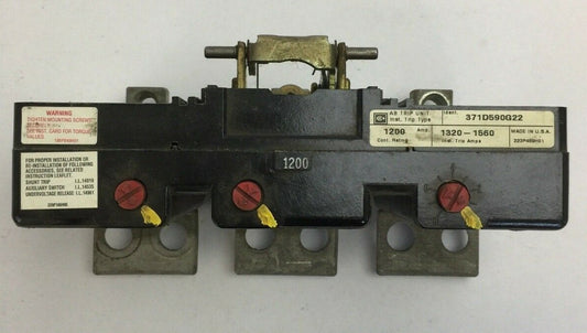 CUTLER HAMMER 371D590G22 AB TRIP UNIT 1200AMP INST TRIP 1320-1560AMP0