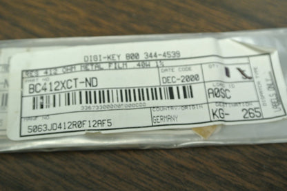 LOT of 31 / 5063JD412R0F12AF5 / BC 412XCT-ND RESISTORS 412 OHM, METAL FILM .40W3
