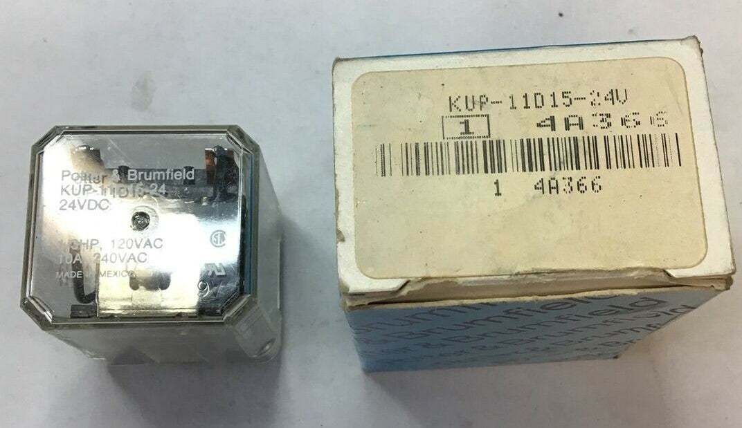 POTTER & BRUMFIELD KUP11D15-24 24VDC RELAY 240VAC 10A 1/3HP0