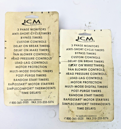 ICM **LOT OF 2** - ICM175 - BYPASS TIMER - UNIVERSAL VOLTAGE - 3UW853